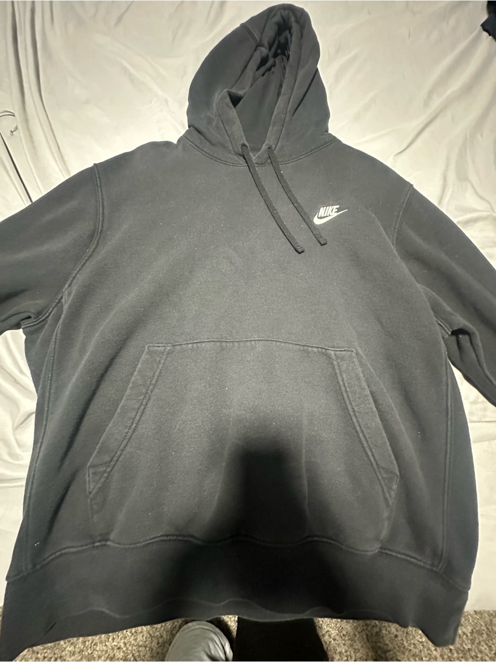 Nike Black Pullover Hoodie with White Swoosh